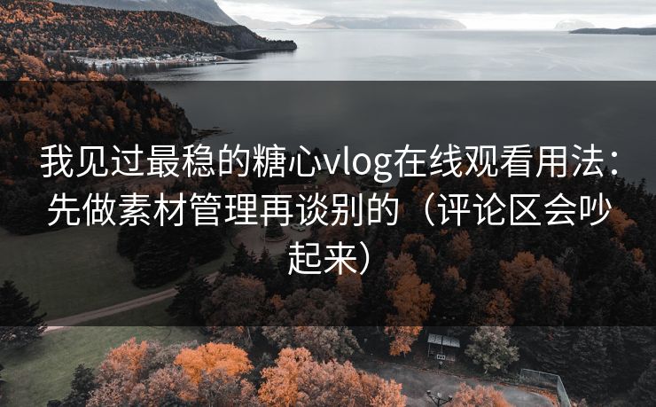 我见过最稳的糖心vlog在线观看用法:先做素材管理再谈别的(评论区会吵起来) 我见过最稳的糖心vlog在线观看用法:先做素材管理再谈别的(评论区会吵起来)